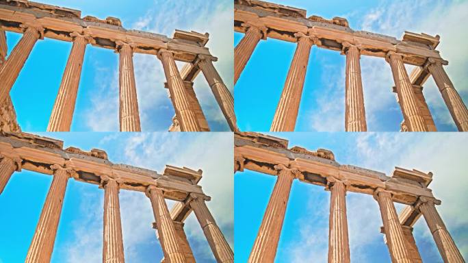 帕台农神庙在希腊的考古遗址上修复了标志性的多立克圆柱神庙遗址。