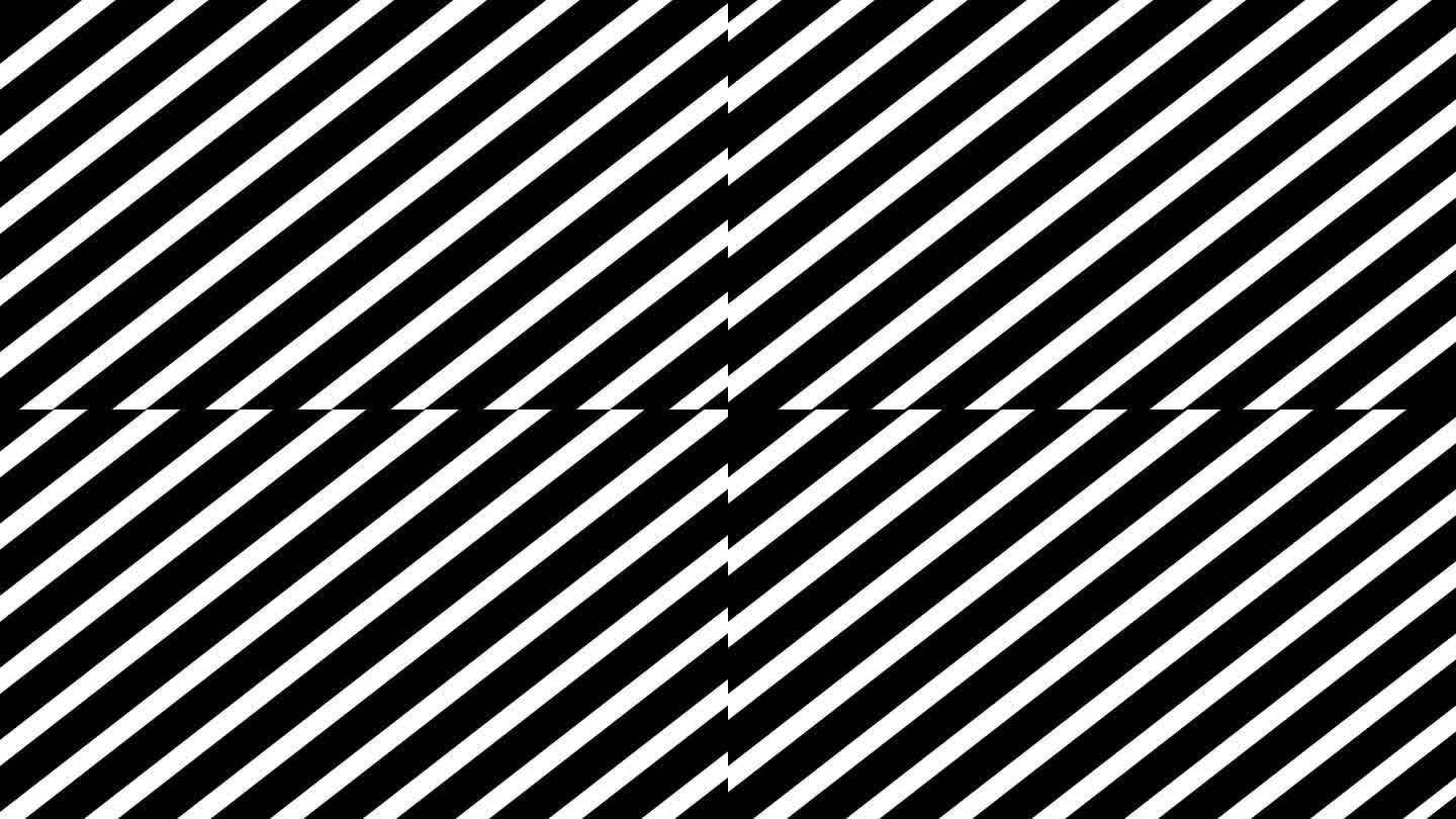 横条纹线条动画背景。白色和黑色。视频片段
