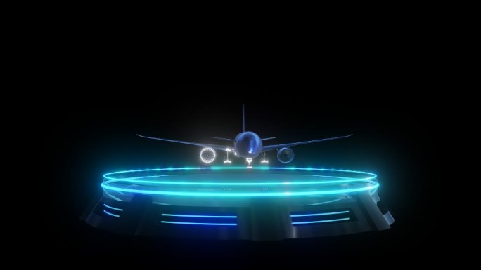 A350客机元宇宙全息科技光圈通道素材