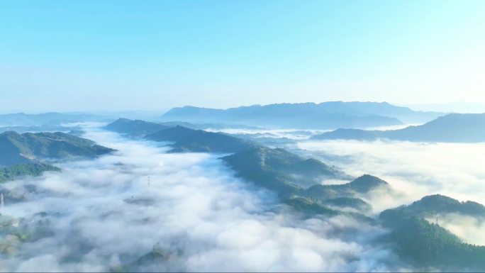 四川达州云海景观航拍4K
