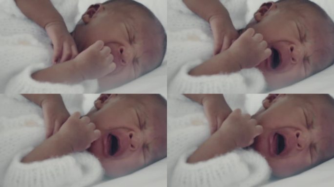 新生儿住院产房刚出生的宝宝哭喊