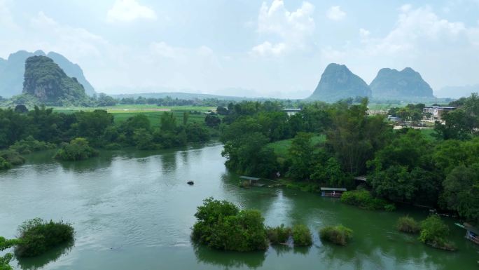 广西大新黑水河 湿地公园安平仙河 航拍5