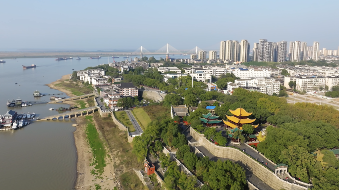 湖南著名景点岳阳楼航拍