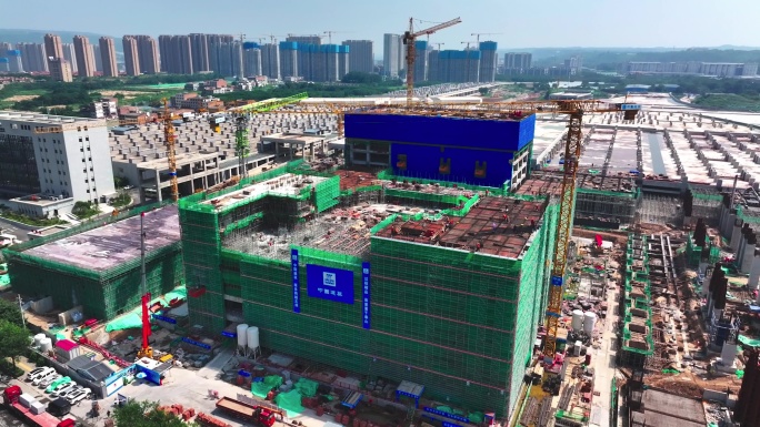 航拍中建中国建筑工地施工