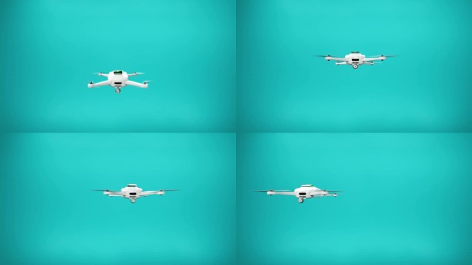 3D渲染无人机运动，迷你无人机高角度照片和视频拍摄