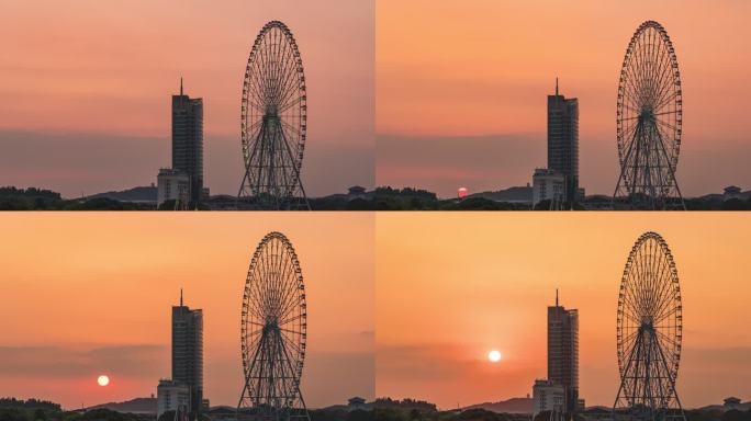 【4K】蠡湖摩天轮太湖之星日出延时