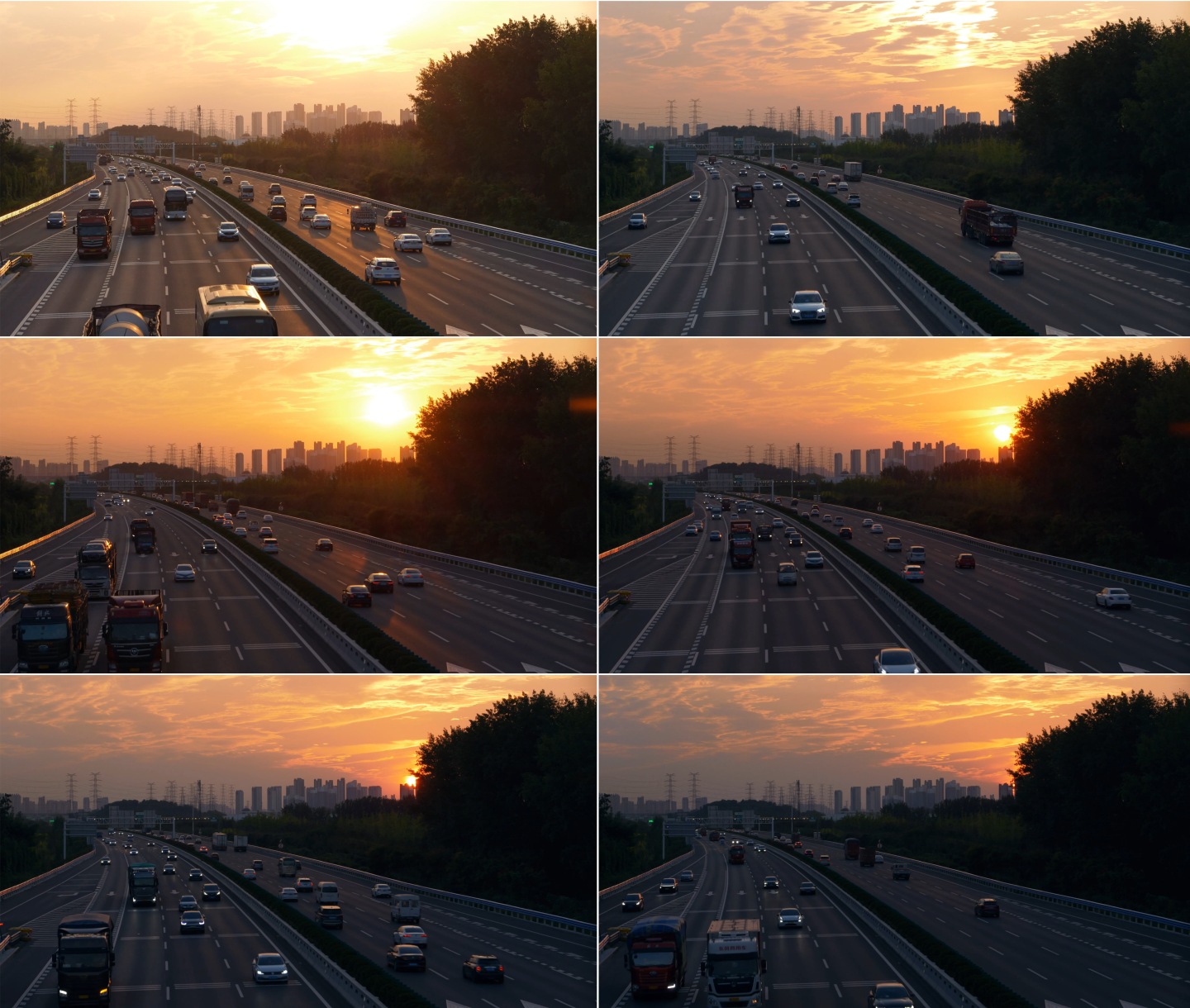 夕阳下的高速公路