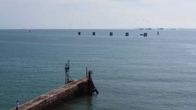 广西钦州港口大海航拍