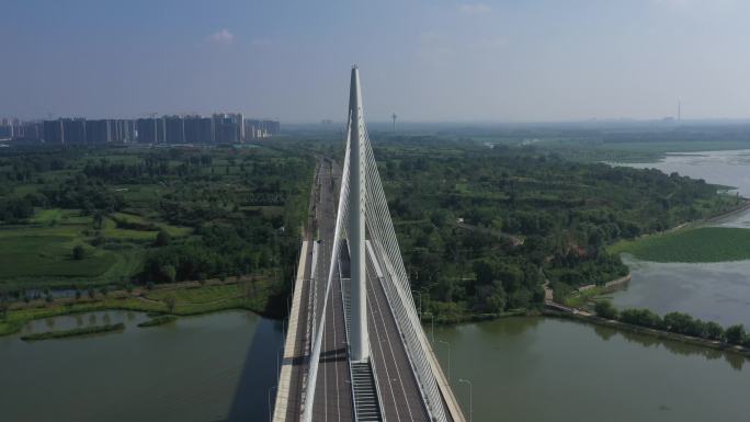 长治 神农湖大桥 航拍 4K  绿色生态