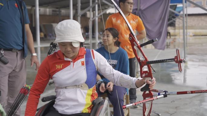 运动员 训练 射箭训练 残疾人 省运会