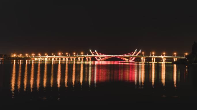 【4K】蠡湖大桥夜景延时