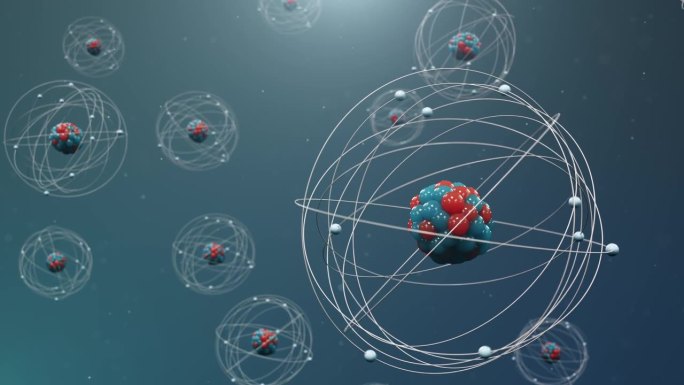 原子结构。原子是构成化学元素的物质的最小层次。核反应。纳米技术的概念。中子和质子，原子核。可循环无缝