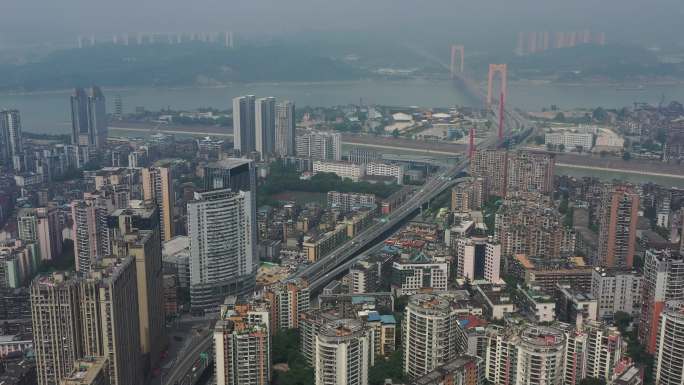 航拍湖北宜昌城市风景