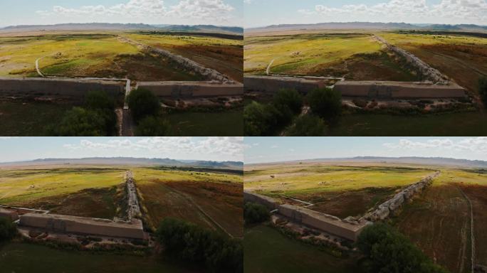 航拍准噶尔古城遗址