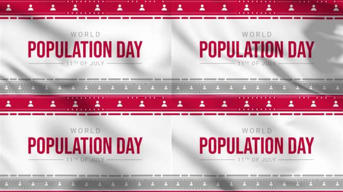 世界人口日，7月11日，创意概念设计挥手动画