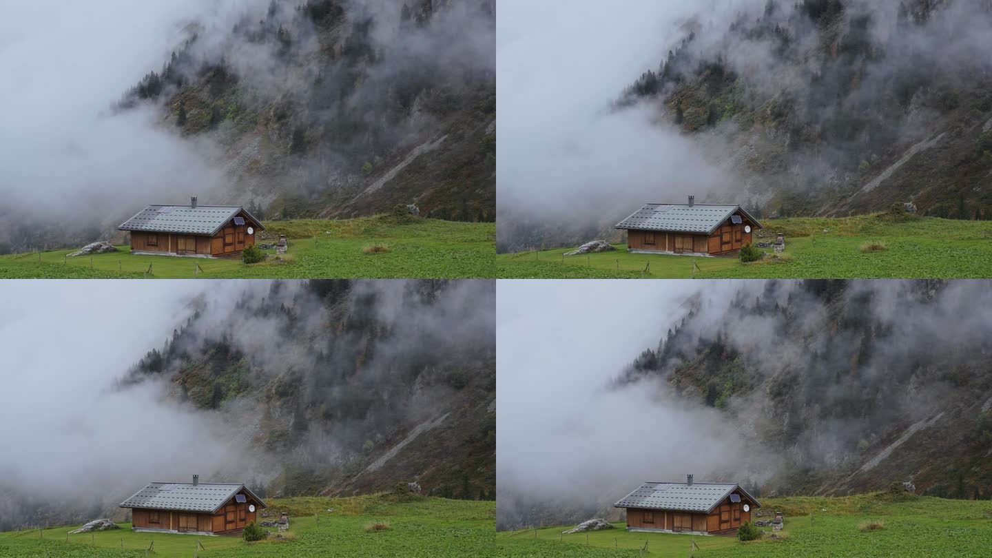 瑞士阿尔卑斯山的废弃农场