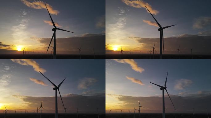 风能，日出时的可持续能源