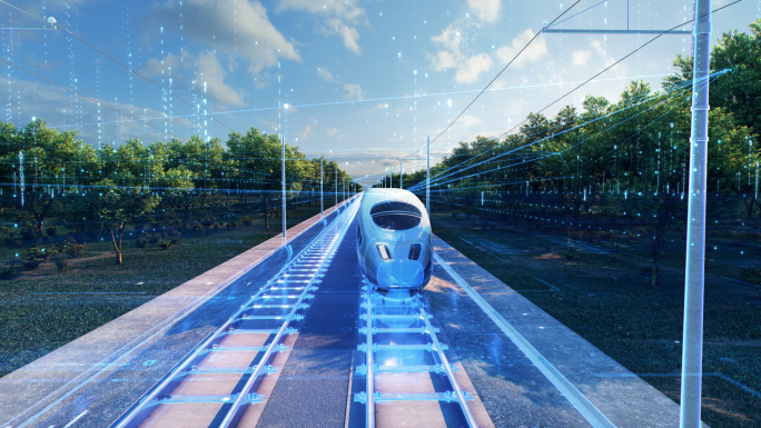 4K科技高铁火车公路飞机交通智慧城市