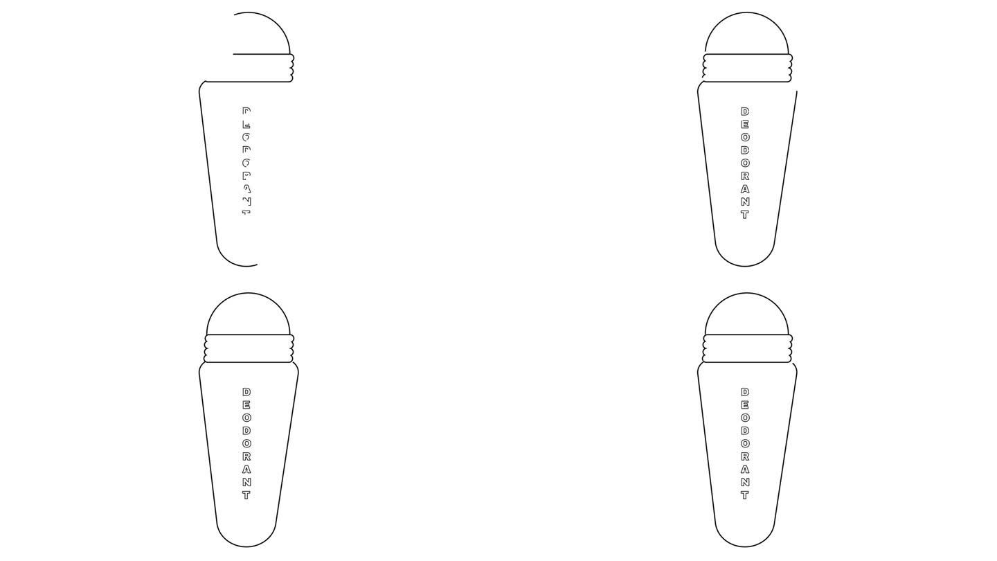 动画形成了一个除臭剂图标的草图