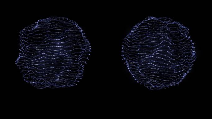 科技感抽象粒子线条球体 循环 带透明通道