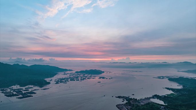 三都澳 海上日落 火烧云 延时 晨昏交替