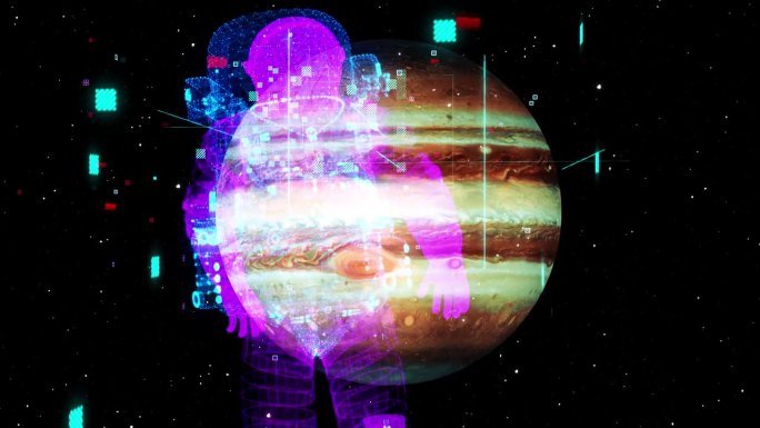 宇宙奥德赛:宇航员进入无限宇宙的旅程，木星。