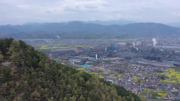 汉中勉县城市风光油菜花花海航拍