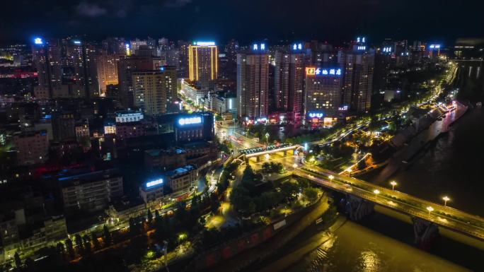 陕西安康地标夜景延时4K航拍