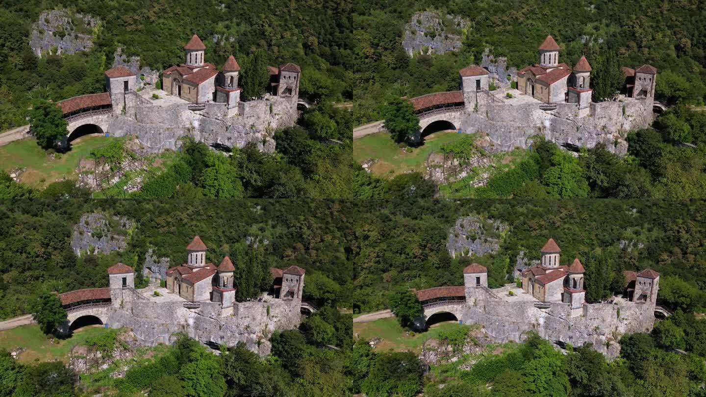 格鲁吉亚，库塔伊西，莫特萨米塔修道院，无人机航拍画面