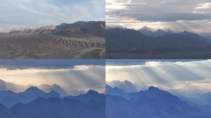 新疆天山日出自然风光航拍