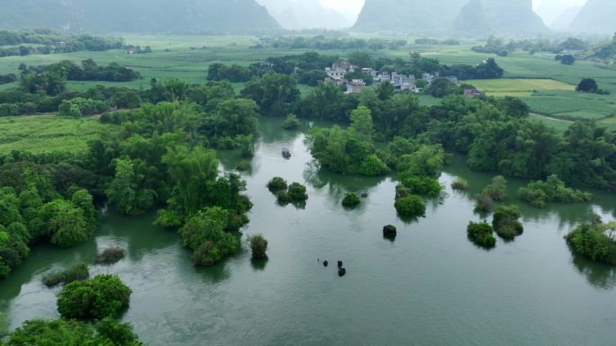 广西大新黑水河 湿地公园安平仙河 航拍2