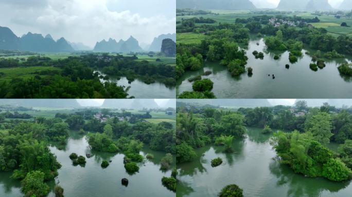 广西大新黑水河 湿地公园安平仙河 航拍2