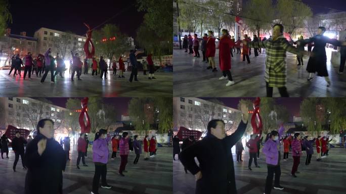 广场舞 锻炼身体 老年人健身舞 夜晚公园
