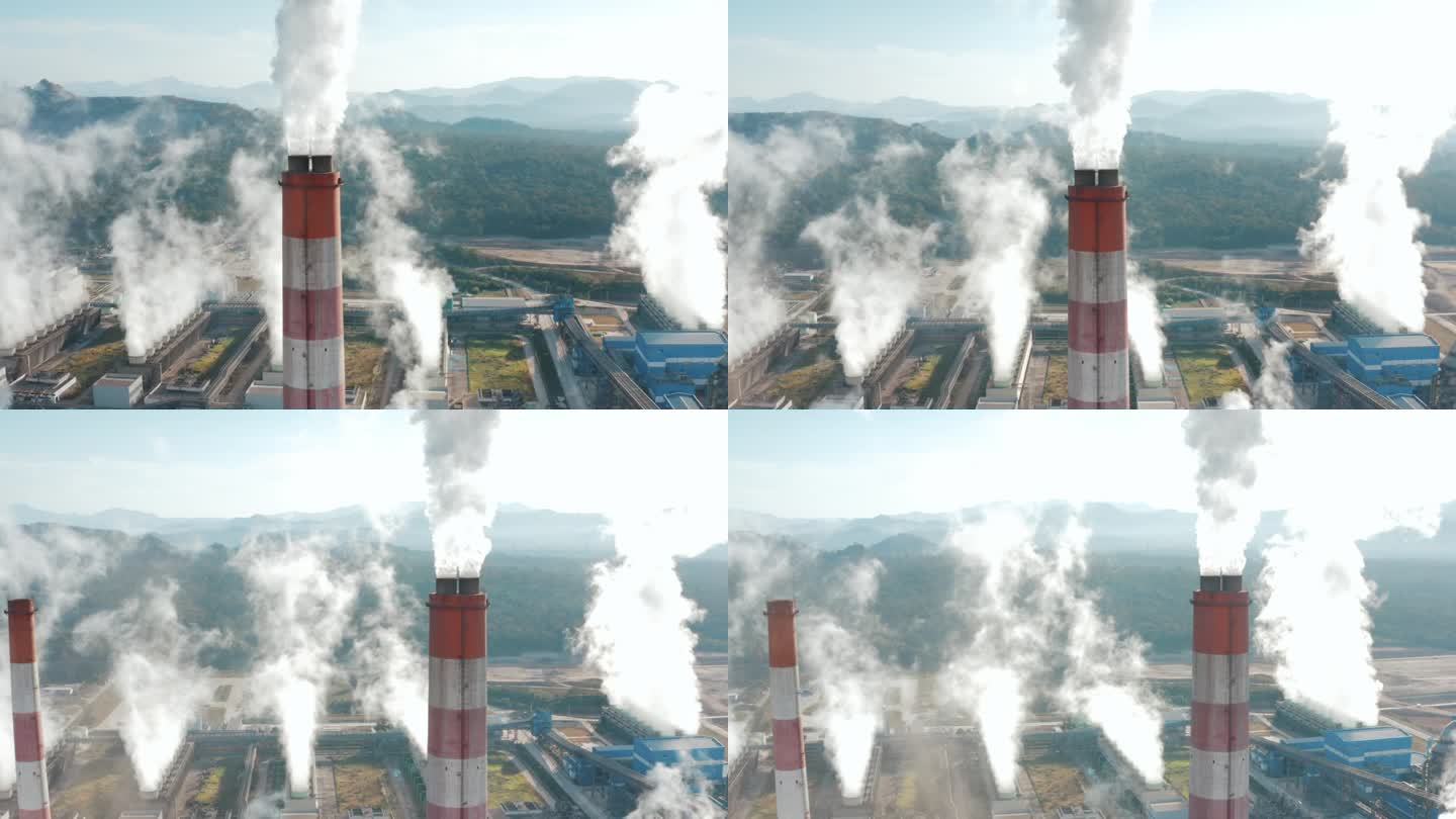 火力发电鸟瞰图工业企业工厂宣传工业发展