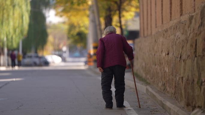 老年人老人背影 老龄化社会 养老关爱老人