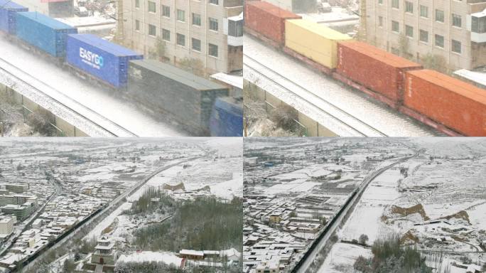 下雪天火车 奔跑的火车