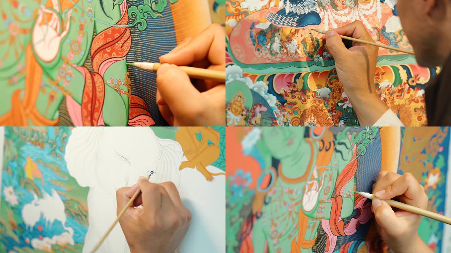 唐卡制作过程