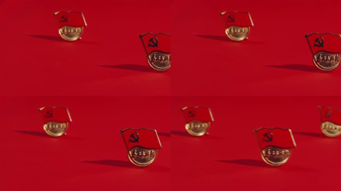 【4K】红色光影党徽旋转