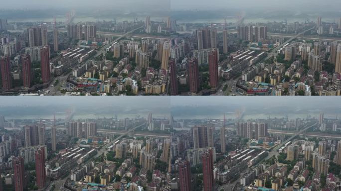 航拍湖北宜昌城市风景