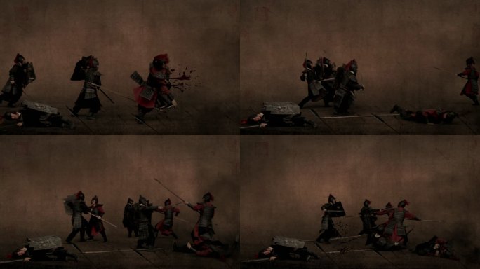 古代战场士兵厮杀鲜血四溅 动画视频