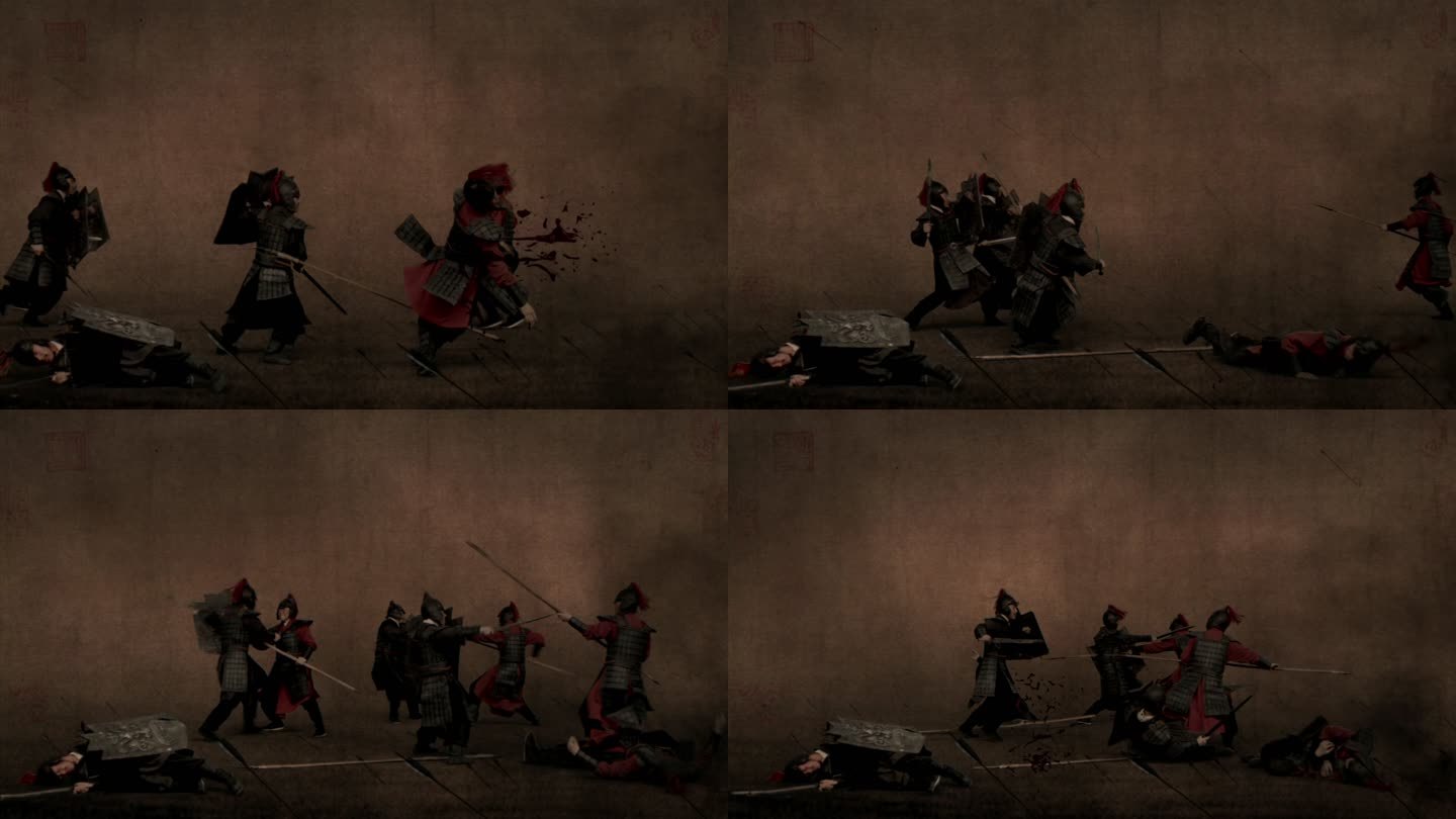 古代战场士兵厮杀鲜血四溅 动画视频