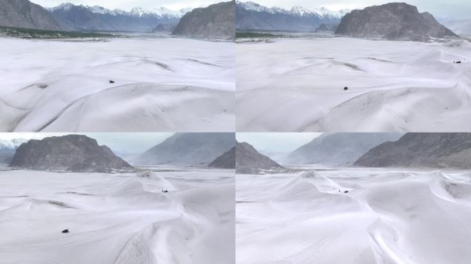 Sarfaranga寒冷的沙漠，周围的雪帽山，巴基斯坦北部的斯卡都