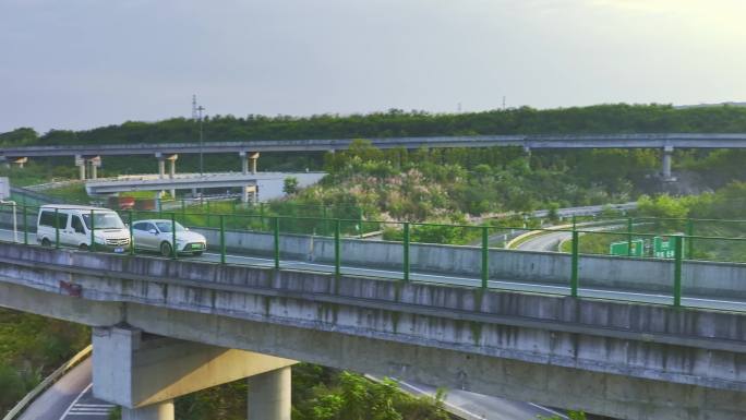 航拍中国交通立交桥车辆行驶