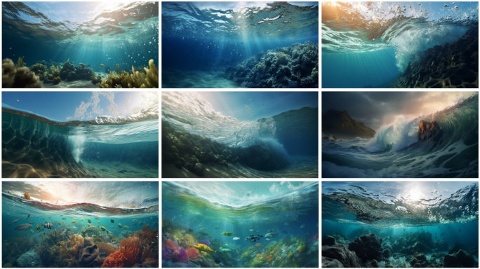 美丽海底世界 浪花镜头合集