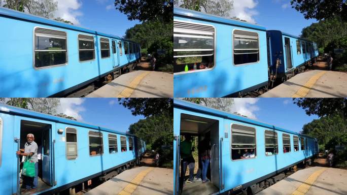 斯里兰卡网红火车穿越艾拉茶园的火车