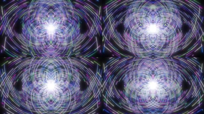 抽象的星星与旋转霓虹运动线