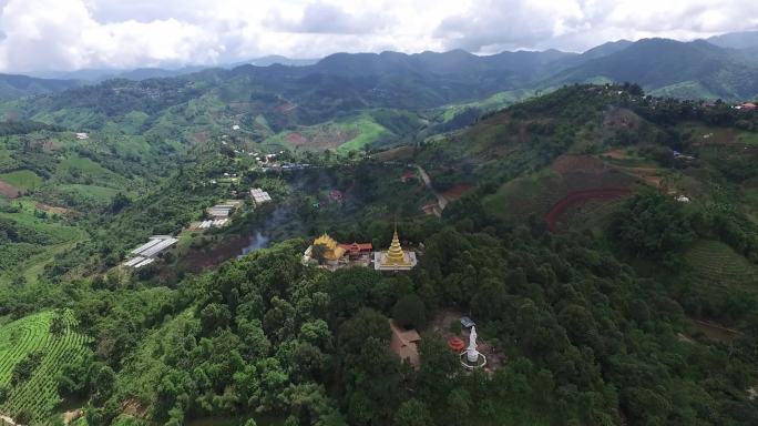 泰国美斯乐泰北义民文史馆建筑风景航拍