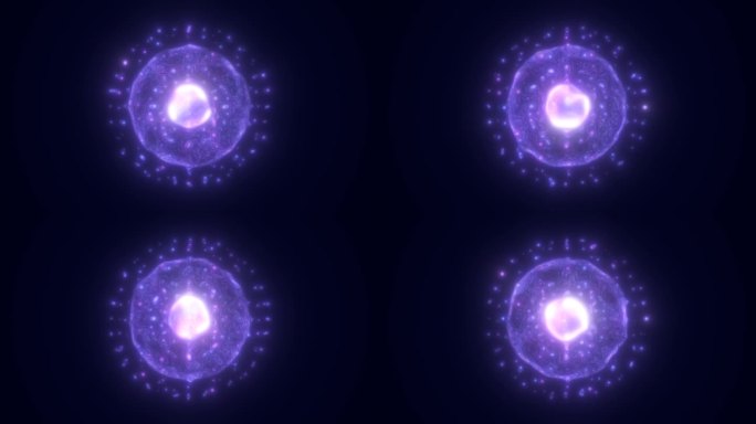 蓝色能量发光球未来的原子从电魔法粒子和能量波的背景