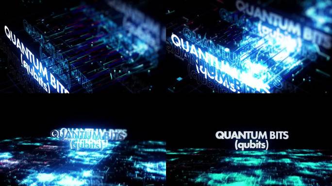 量子计算背景概念logo动画落版小标题