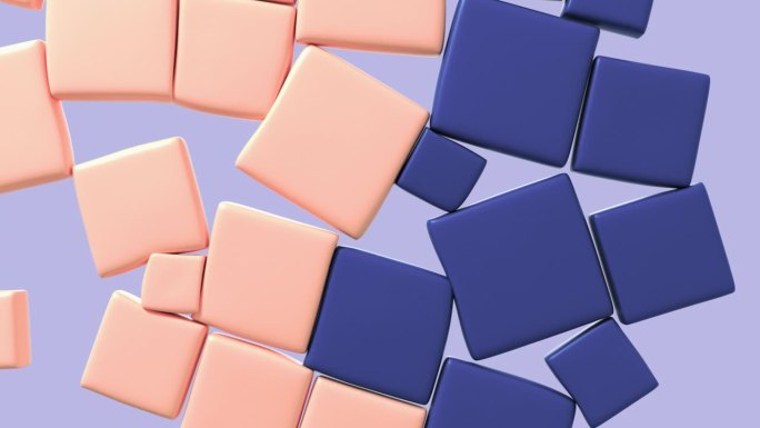 抽象的背景与柔和的粉红色和蓝色立方体